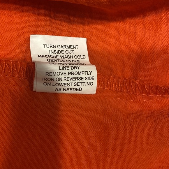 NY Collection Orange Peasant Top With Ruffled Sleeves, Size 3X, EUC - Picture 8 of 10